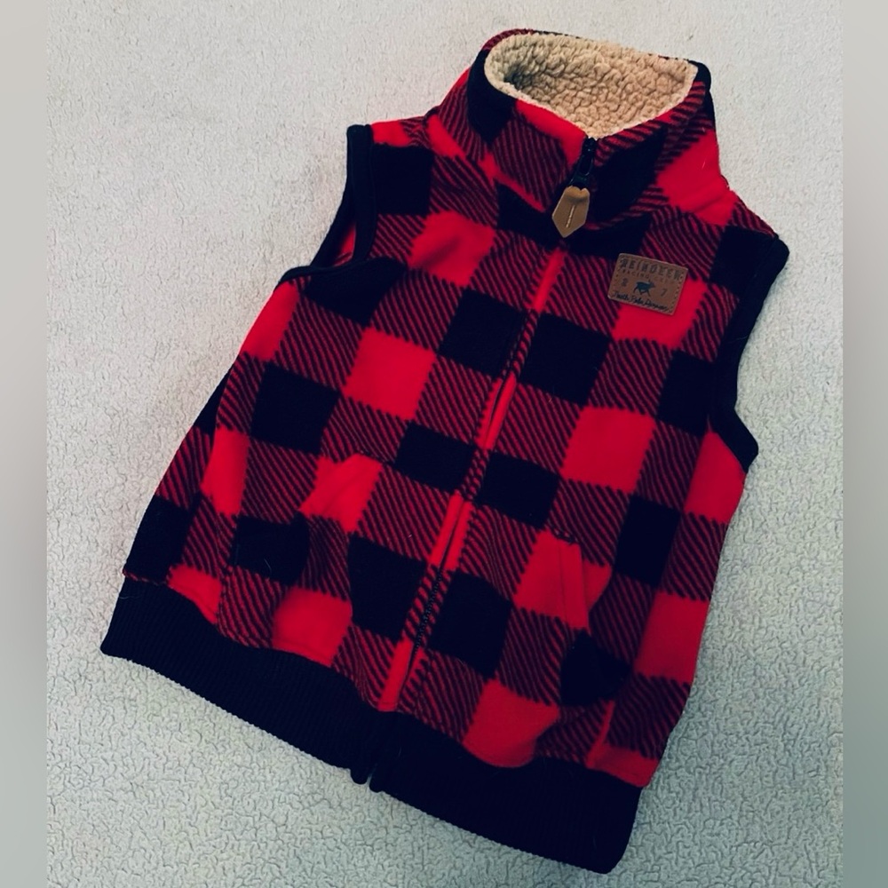 Baby Sherpa Plaid Vest